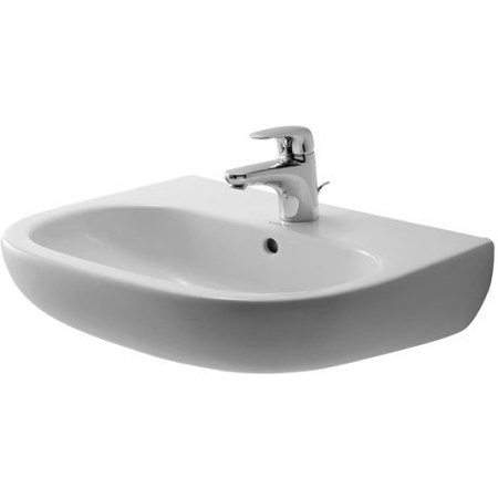 DURAVIT Washbasin 21" D-Code w/Overflow+Faucet Deck, 1 Faucet Hole Wh 23105500002